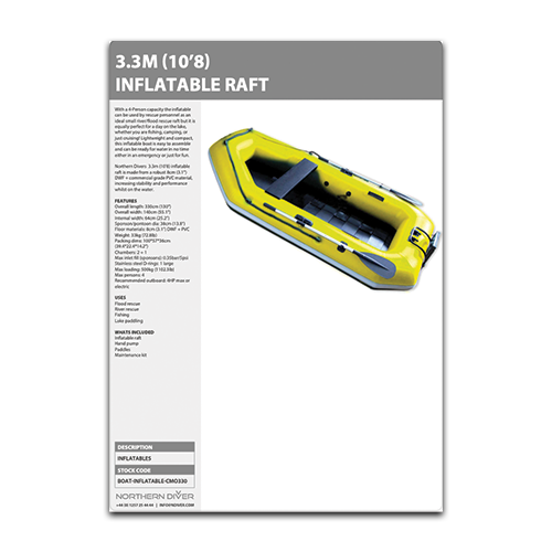 3.3m Raft Data Sheet