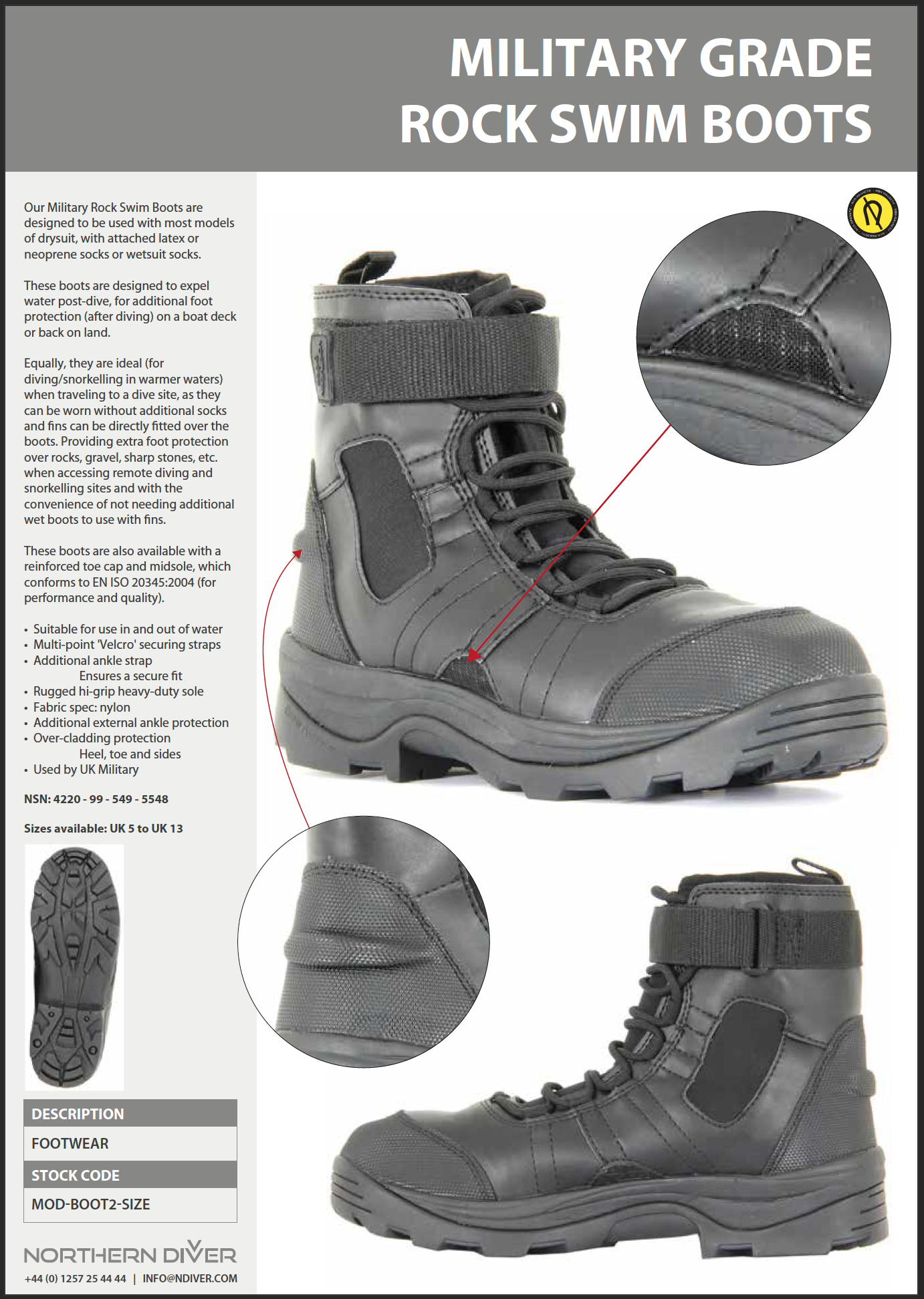 Rock Swim Boots Datasheet