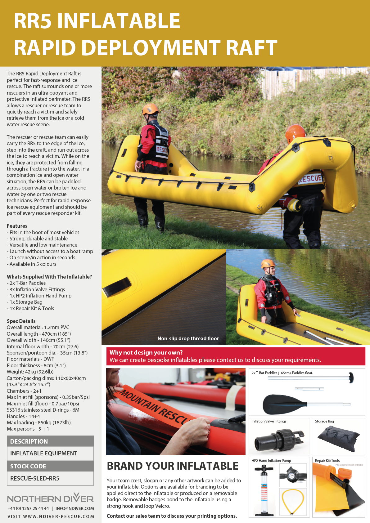 RR5 Inflatable Rapid Deployment Raft Datasheet