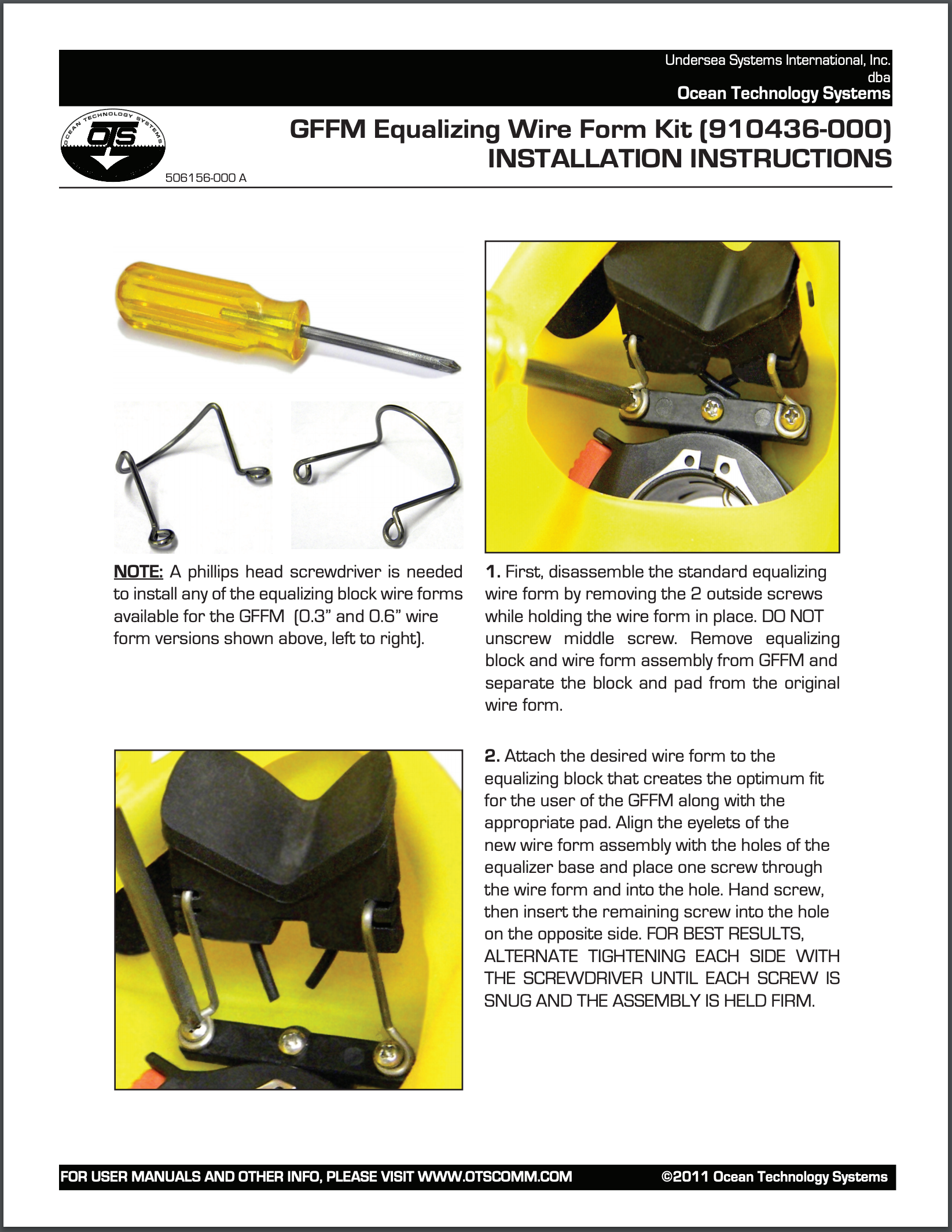 GFFM Equaliser Wire Form Instructions