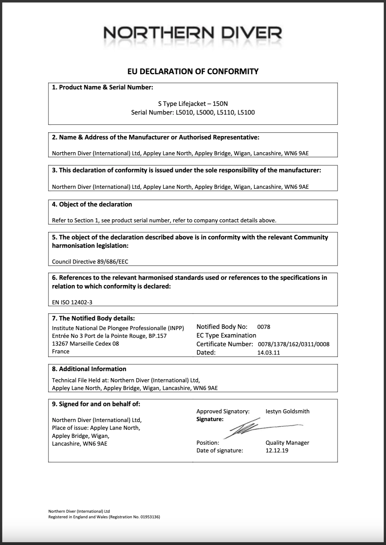 EU D of C - 12-2019 (Lifejacket 150N).pdf