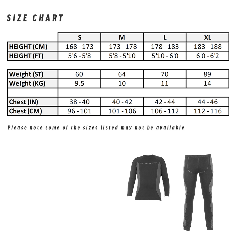 Base Layer Size Chart