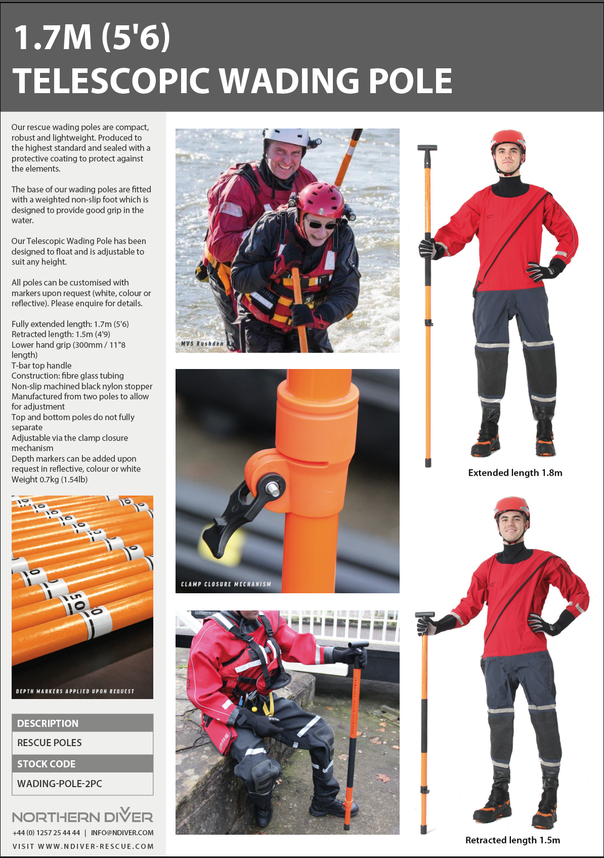 Telescopic Wading Pole Data Sheet