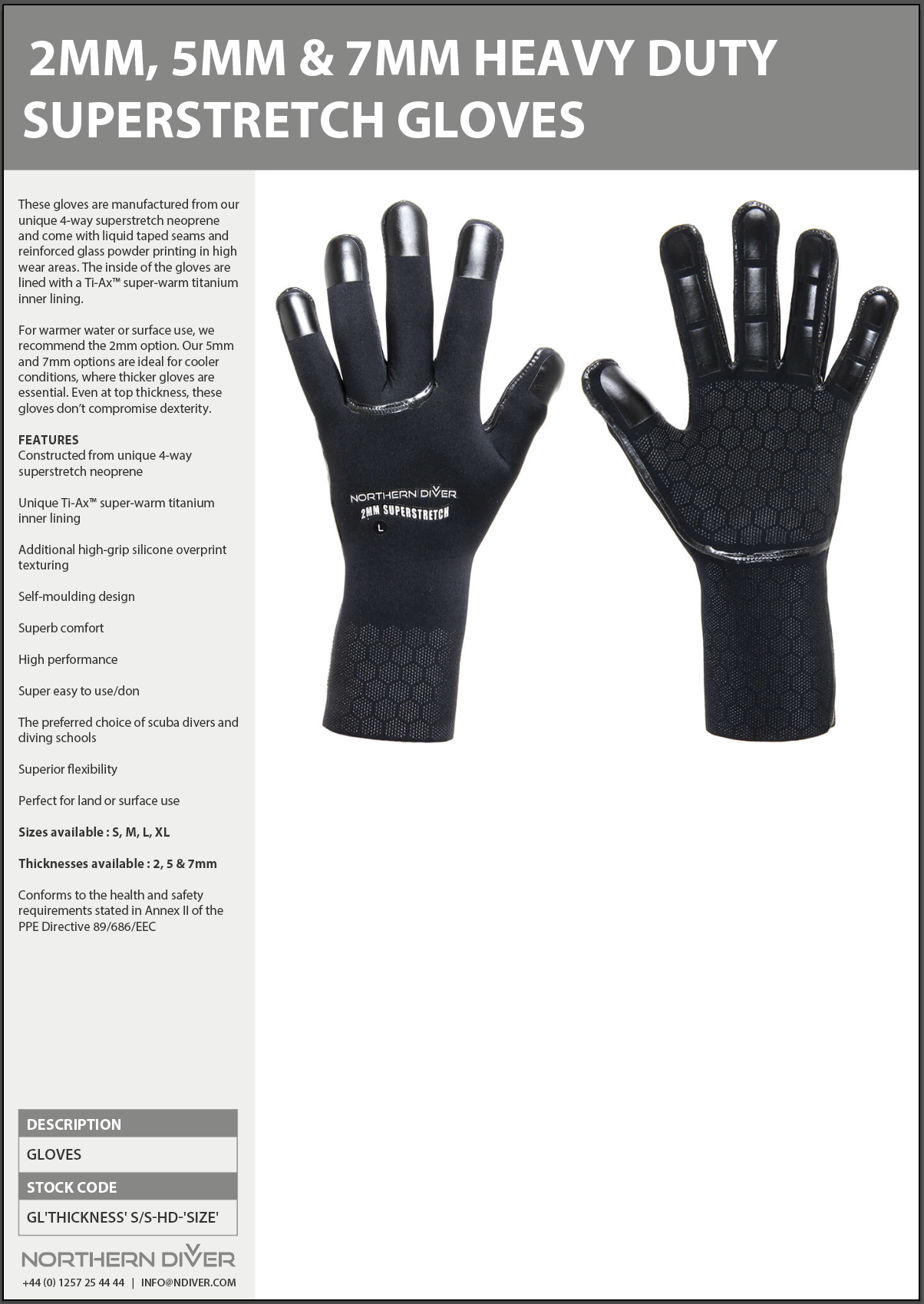 Heavy Duty Superstretch Gloves Data Sheet