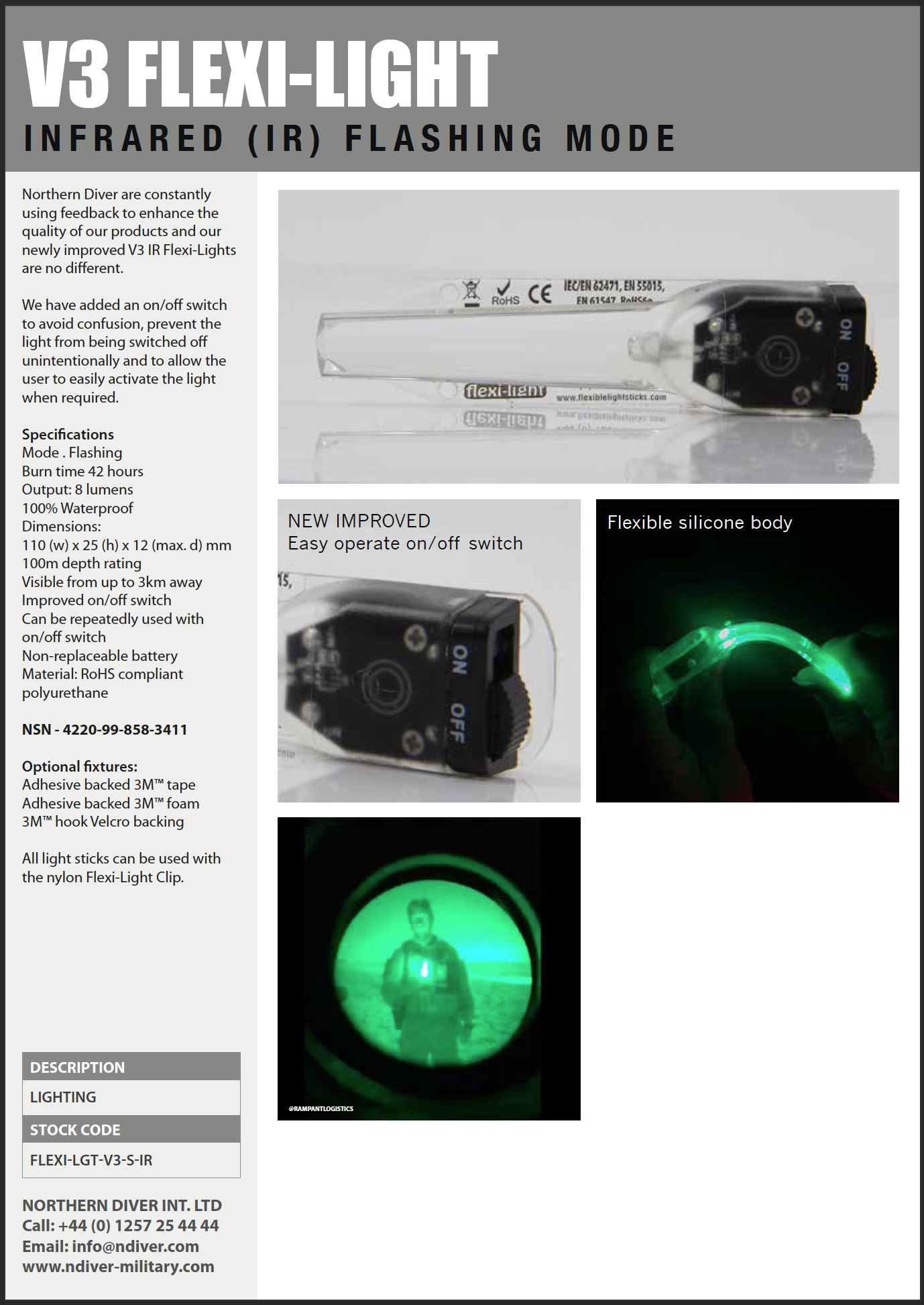 V3 IR Flexi-Light Data Sheet