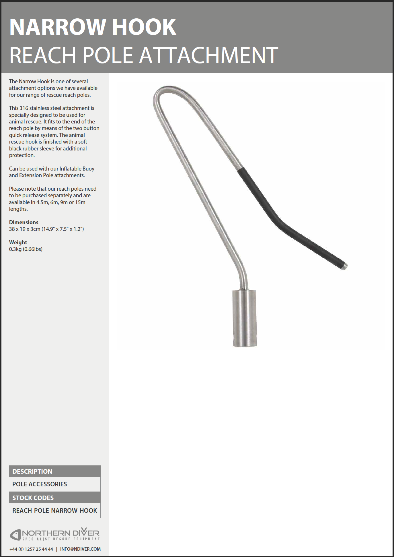 Narrow Hook Data Sheet